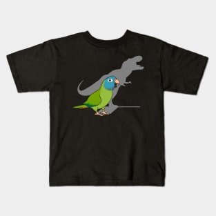 Blue crowned Conure T-rex shadow Kids T-Shirt